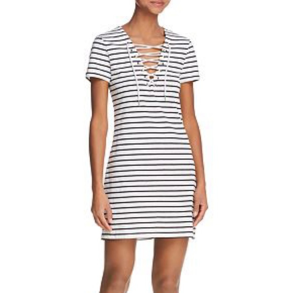 Bardot Lace-up Striped Dress - Never Worn, size XS